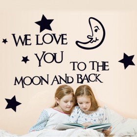 Moon and Star Good Night Quotes  Wall Love Decal